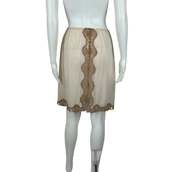 Vintage 60s Half Slip Women's Large Cream Brown Inset Lace Emilio Pucci For Form - Picture 6 of 10